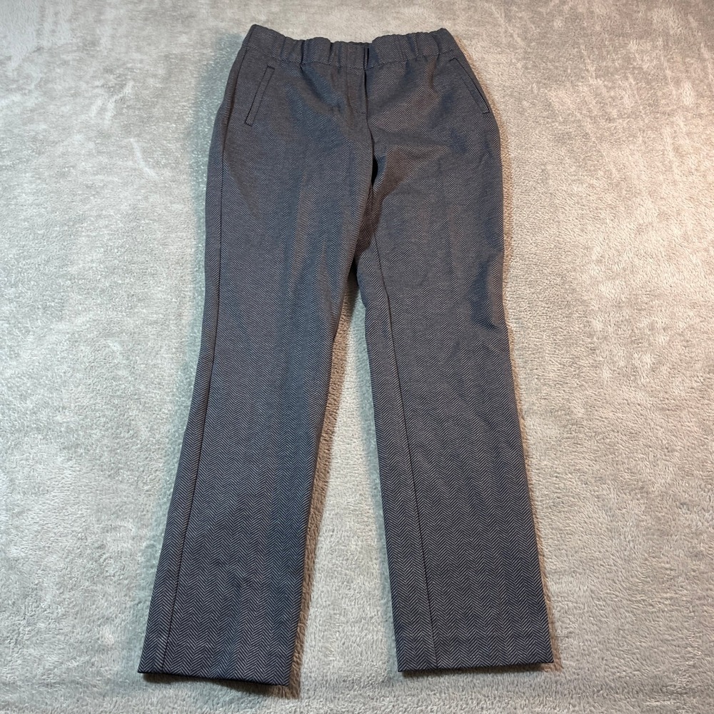 J. Jill Ponte Pants Women's XS Gray Slim Leg Pull On Herringbone Career Office
